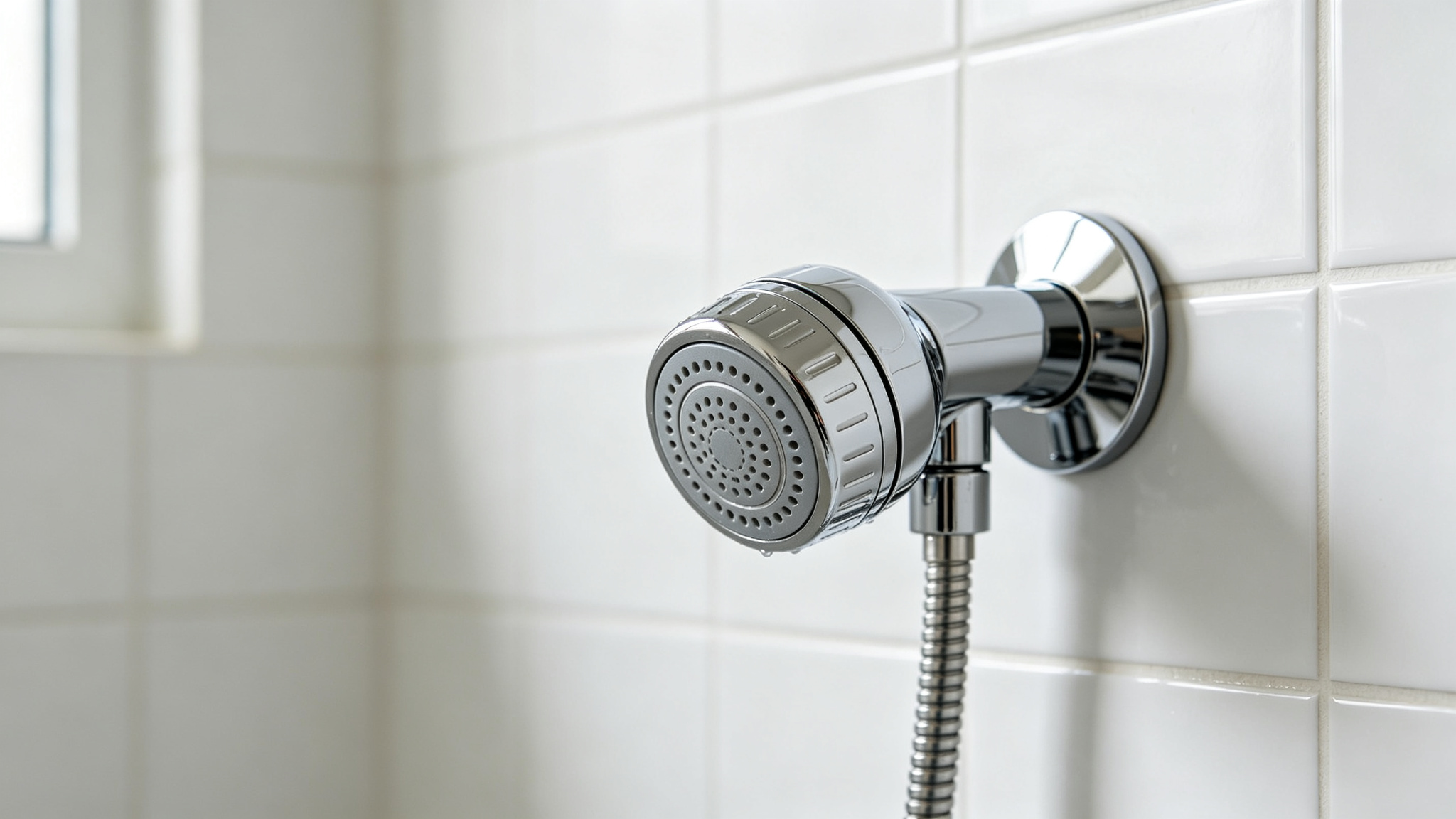 Are shower filters worth it — chrome shower filter on white tiled wall