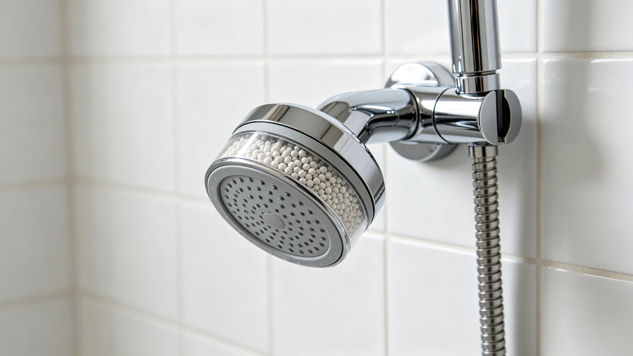 Ceramic media shower filter
